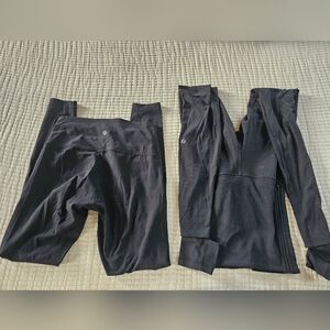 2 Pairs Lululemon athletica Black Leggings (One Marked Sz 6, Other Similar Size)